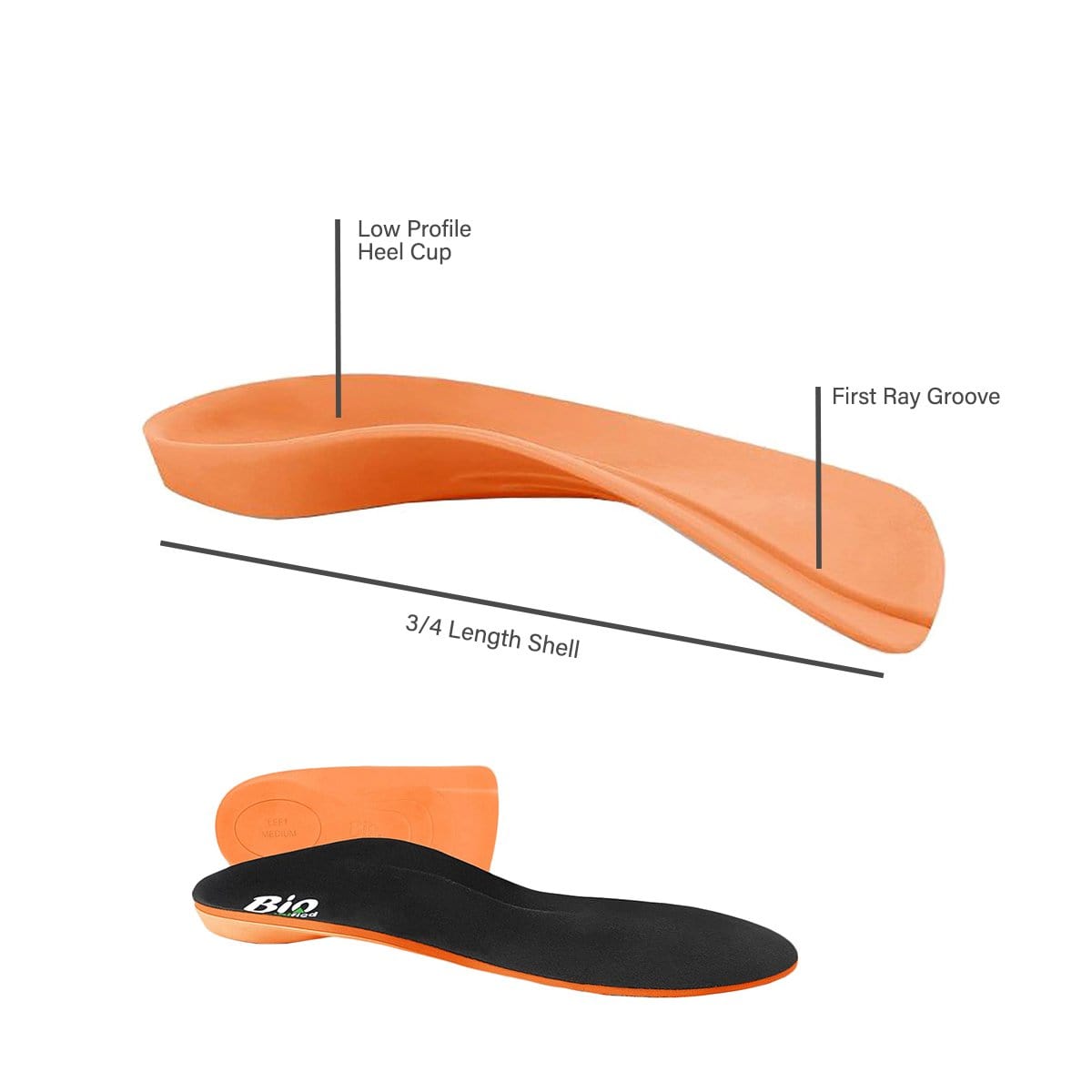 Bio-Unified High Density 3/4 Length Orthotics, Pair