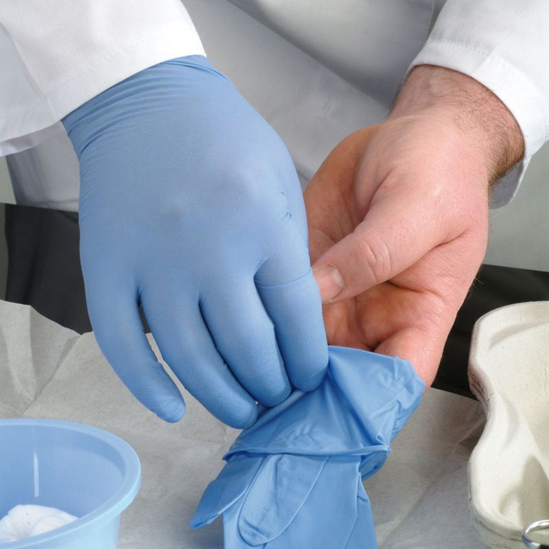 Sterile Blue Nitrile Gloves, Pack of 50 Pairs