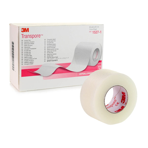 3M Transpore Surgical Tapes Clear 2.5cm x 9.14m, Pack of 12 2109-2