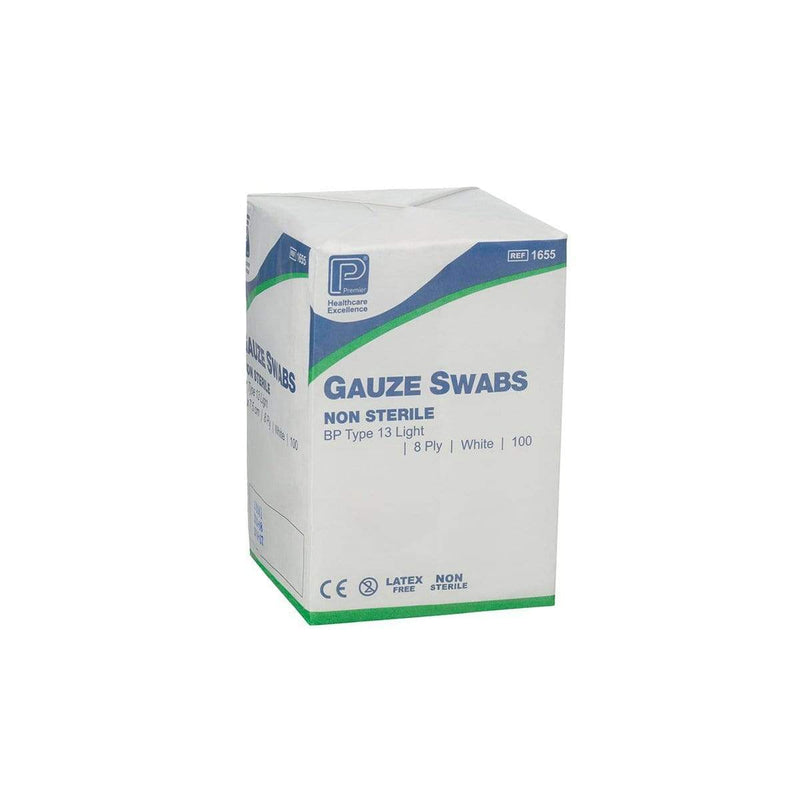 Non Sterile Premier 8 ply Gauze Swabs Pk 100