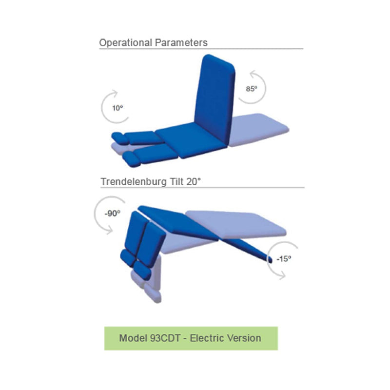 Plinth Podiatry Couch 93CDT With Tilt  90° Drop Leg Rests